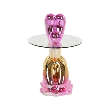 Beistelltisch Usha mit Glas in gold/rosa, 80x49x60 cm von Richmond Interiors – Produktbild 2