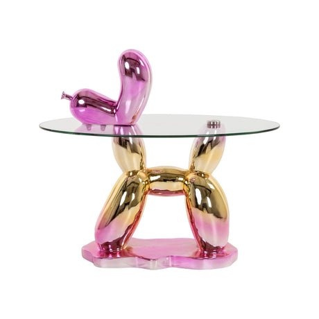 Beistelltisch Usha mit Glas in gold/rosa, 80x49x60 cm von Richmond Interiors – Produktbild 3