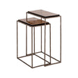 Beistelltisch Villano aus Eisen und Glas in bronze als 2er-Set, 46x23x55 cm von Richmond Interiors – Bild 1