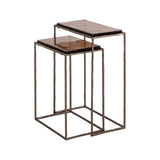 Beistelltisch Villano aus Eisen und Glas in bronze als 2er-Set, 46x23x55 cm von Richmond Interiors – Bild 1