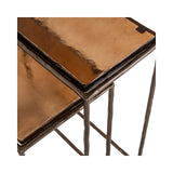 Beistelltisch Villano aus Eisen und Glas in bronze als 2er-Set, 46x23x55 cm von Richmond Interiors – Bild 5