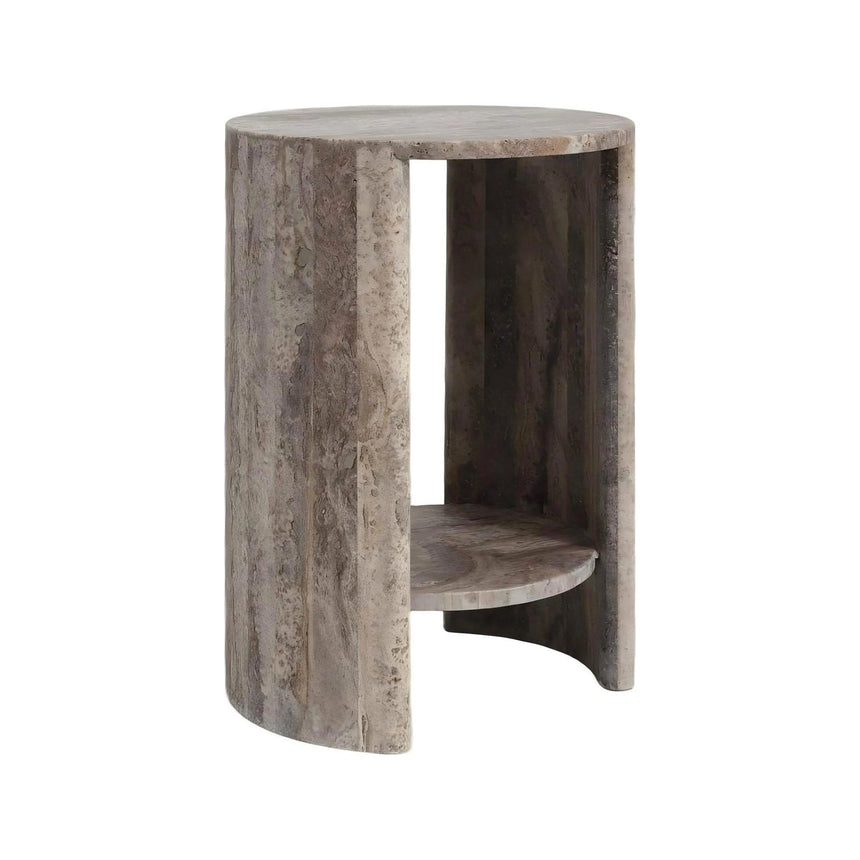 Beistelltisch Westin aus Travertin in grau, 40x40x55 cm von Richmond Interiors – Bild 1