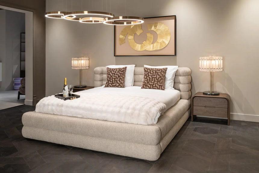 Bett Obidis mit Stauraum in natural linear für Matratzen 180x210 cm, ohne Matratze, 219x245x101 cm von Richmond Interiors – Bild 8