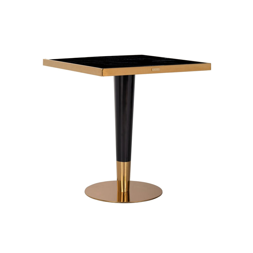 Bistrotisch Can Roca mit Marmorimitat in schwarz/gold, 70x70x76 cm von Richmond Interiors – Bild 1