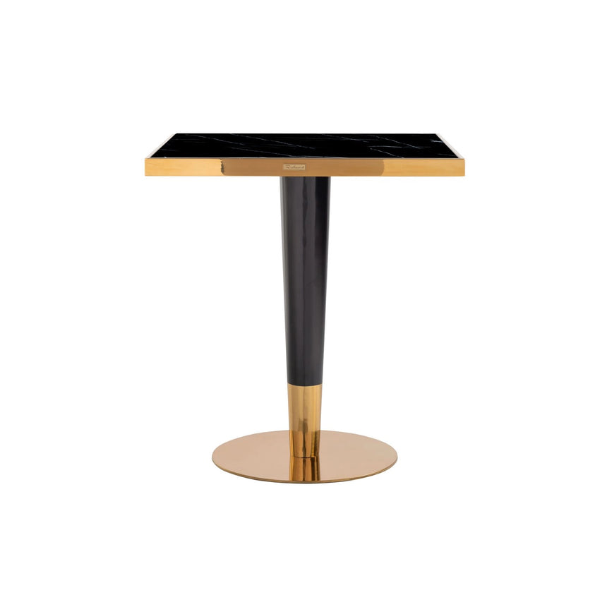 Bistrotisch Can Roca mit Marmorimitat in schwarz/gold, 70x70x76 cm von Richmond Interiors – Bild 3