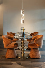 Bistrotisch Witlox aus Edelstahl und Marmorimitat in schwarz/gold, 75x75x76 cm von Richmond Interiors – Bild 2