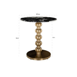 Bistrotisch Witlox aus Edelstahl und Marmorimitat in schwarz/gold, 75x75x76 cm von Richmond Interiors – Bild 3