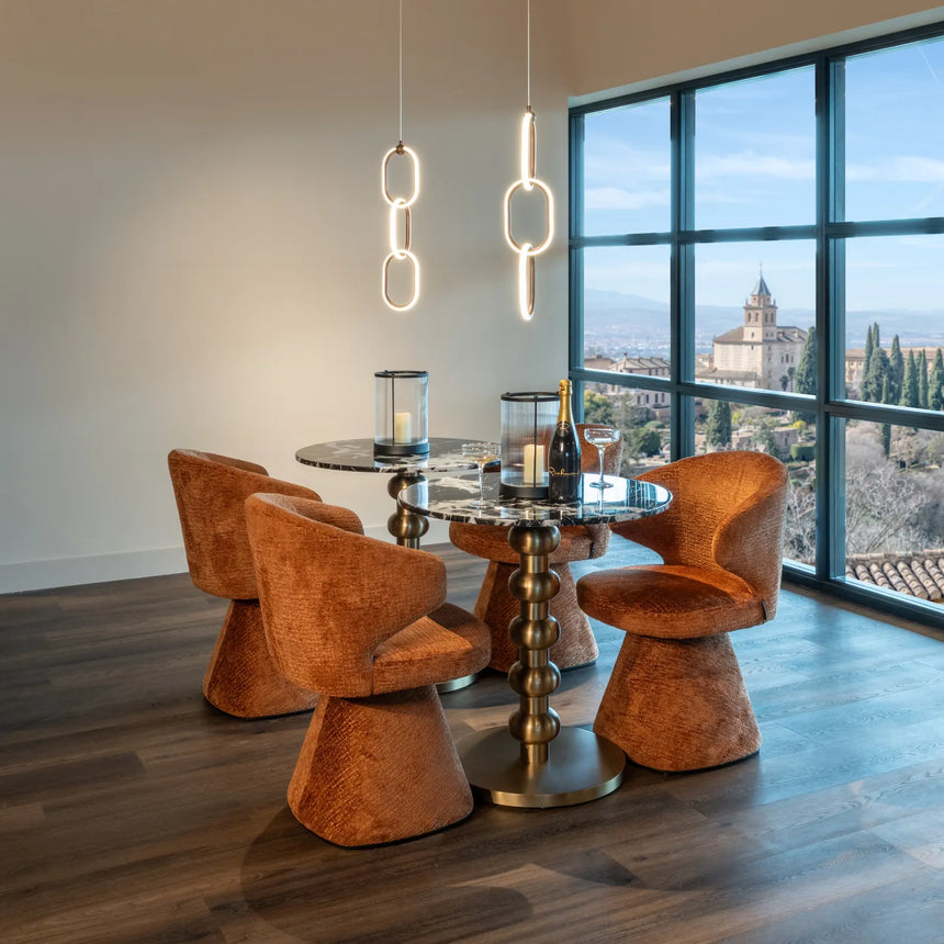Bistrotisch Witlox aus Edelstahl und Marmorimitat in schwarz/gold, 75x75x76 cm von Richmond Interiors – Bild 9