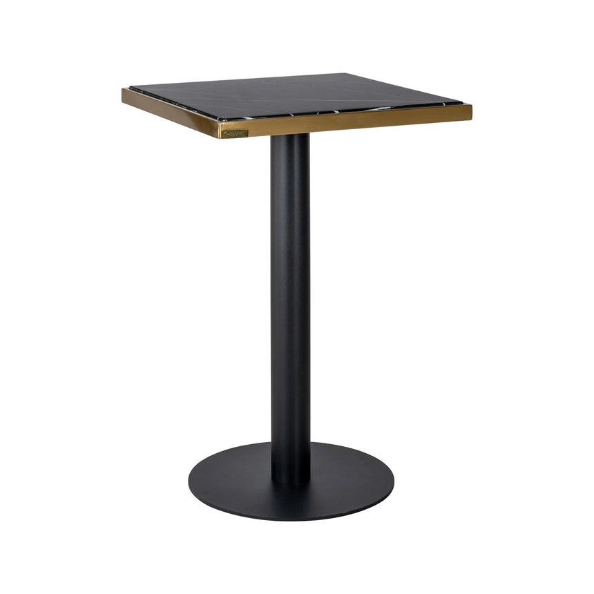 Bistrotisch Zenza mit Marmorimitat in schwarz/gold, 50x50x76 cm von Richmond Interiors – Bild 1