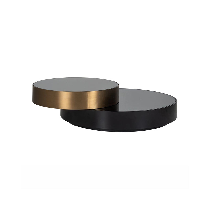 Couchtisch Alexander Jones (Slice) in schwarz/gold, 112x112x35 cm von Richmond Interiors – Produktbild 1