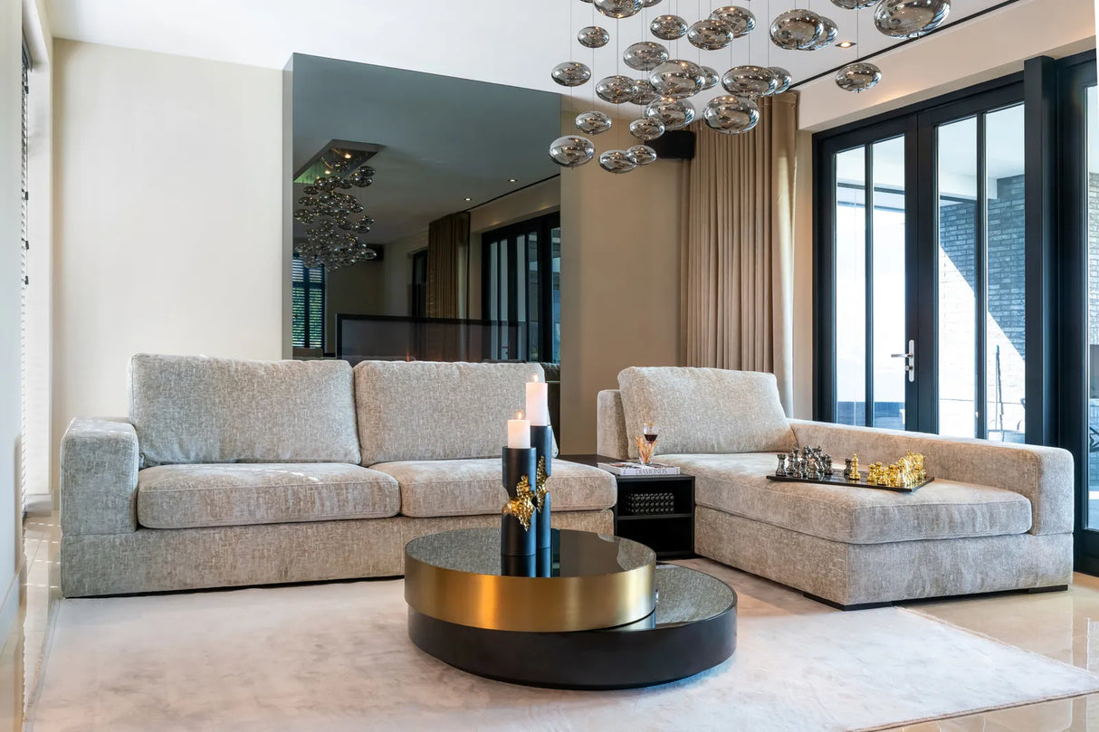 Couchtisch Alexander Jones (Slice) in schwarz/gold, 112x112x35 cm von Richmond Interiors – Produktbild 5