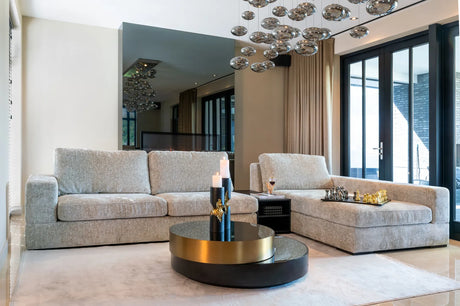 Couchtisch Alexander Jones (Slice) in schwarz/gold, 112x112x35 cm von Richmond Interiors – Produktbild 5