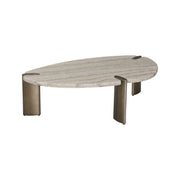 Couchtisch Arcadia aus Eisen und Travertin in grau, 120x75x36 cm von Richmond Interiors – Bild 1