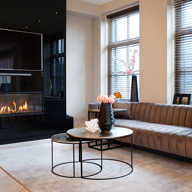 Couchtisch Asher in champagne gold (Set of 2), 82x82x47 cm von Richmond Interiors – Produktbild 3