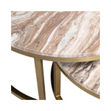 Couchtisch Bottega aus Toronto-Marmor und Eisen in blush beige als 2er-Set, 85x85x40 cm von Richmond Interiors – Bild 6