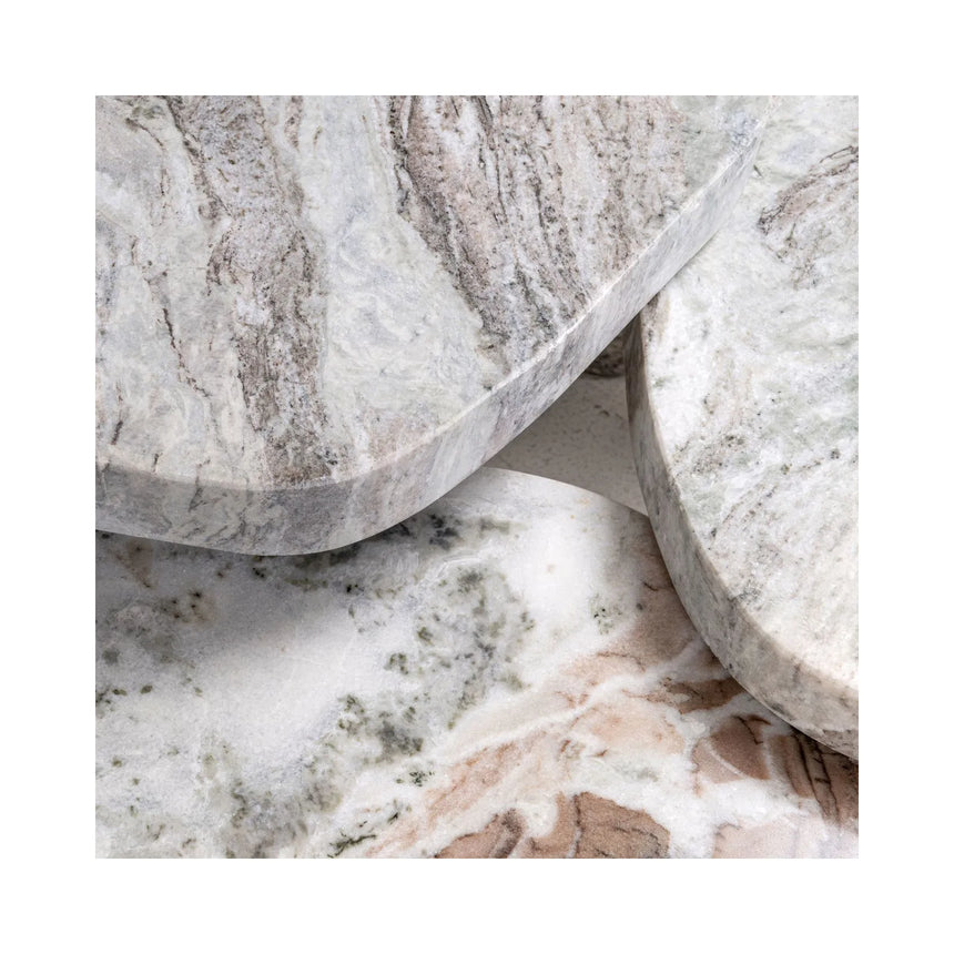 Couchtisch Camino aus Toronto-Marmor in blush beige als 3er-Set, 81x65x33 cm von Richmond Interiors – Bild 5