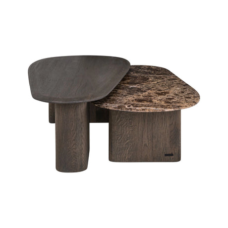Couchtisch Castello aus Eichenholz und Emperador-Marmor in rauchanthrazit als 2er-Set von Richmond Interiors – Bild 3
