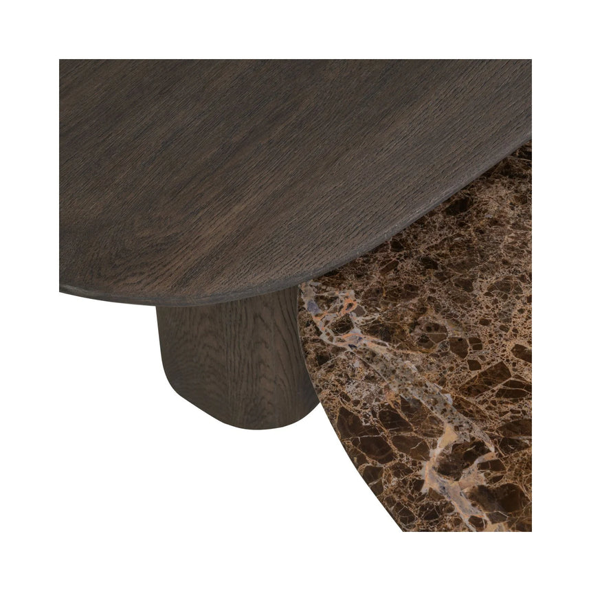 Couchtisch Castello aus Eichenholz und Emperador-Marmor in rauchanthrazit als 2er-Set von Richmond Interiors – Bild 4