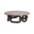 Couchtisch Chainey aus Travertin und Mangoholz in aschbraun, 110x110x35 cm von Richmond Interiors – Bild 1