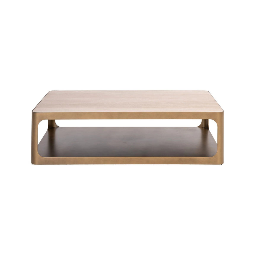 Couchtisch Claridge mit Glas in beige, 130x80x35 cm von Richmond Interiors – Produktbild 3