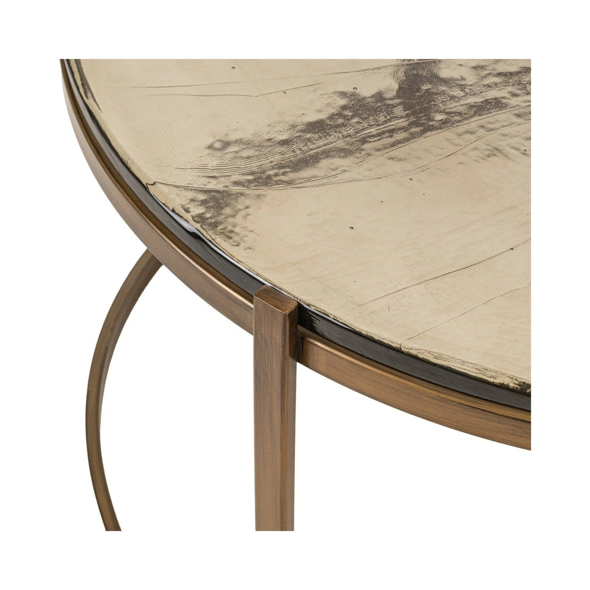 Couchtisch Cleo mit Glas in gold 2er-Set, 82x82x45,5 cm von Richmond Interiors – Produktbild 4