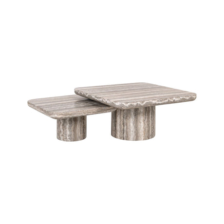 Couchtisch Denizly aus Marmor in grau 2er-Set von Richmond Interiors – Produktbild 1