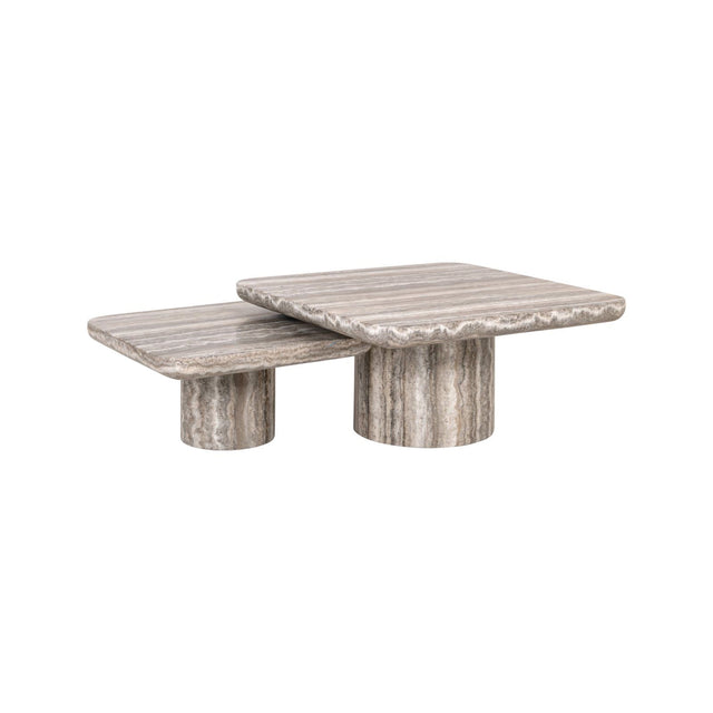 Couchtisch Denizly aus Marmor in grau 2er-Set von Richmond Interiors – Produktbild 1