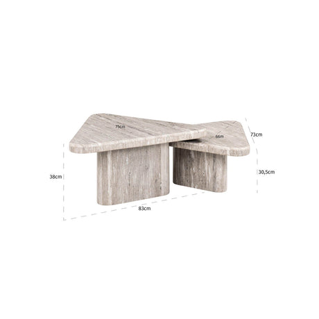 Couchtisch Dwayne aus Morchana-Marmor in beige 2er-Set von Richmond Interiors – Bild 4