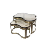 Couchtisch Fairfield mit Glas in brass antique 2er-Set von Richmond Interiors – Produktbild 1
