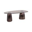 Couchtisch Hayden oval aus Aluminium und Glas in bronze, 128x69x42 cm von Richmond Interiors – Bild 1