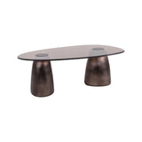 Couchtisch Hayden oval aus Aluminium und Glas in bronze, 128x69x42 cm von Richmond Interiors – Bild 1