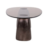 Couchtisch Hayden oval aus Aluminium und Glas in bronze, 128x69x42 cm von Richmond Interiors – Bild 4