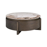 Couchtisch Langford mit 1 Schublade, Eichenfurnier und Keramik in braun, 90x90x35 cm von Richmond Interiors – Bild 1