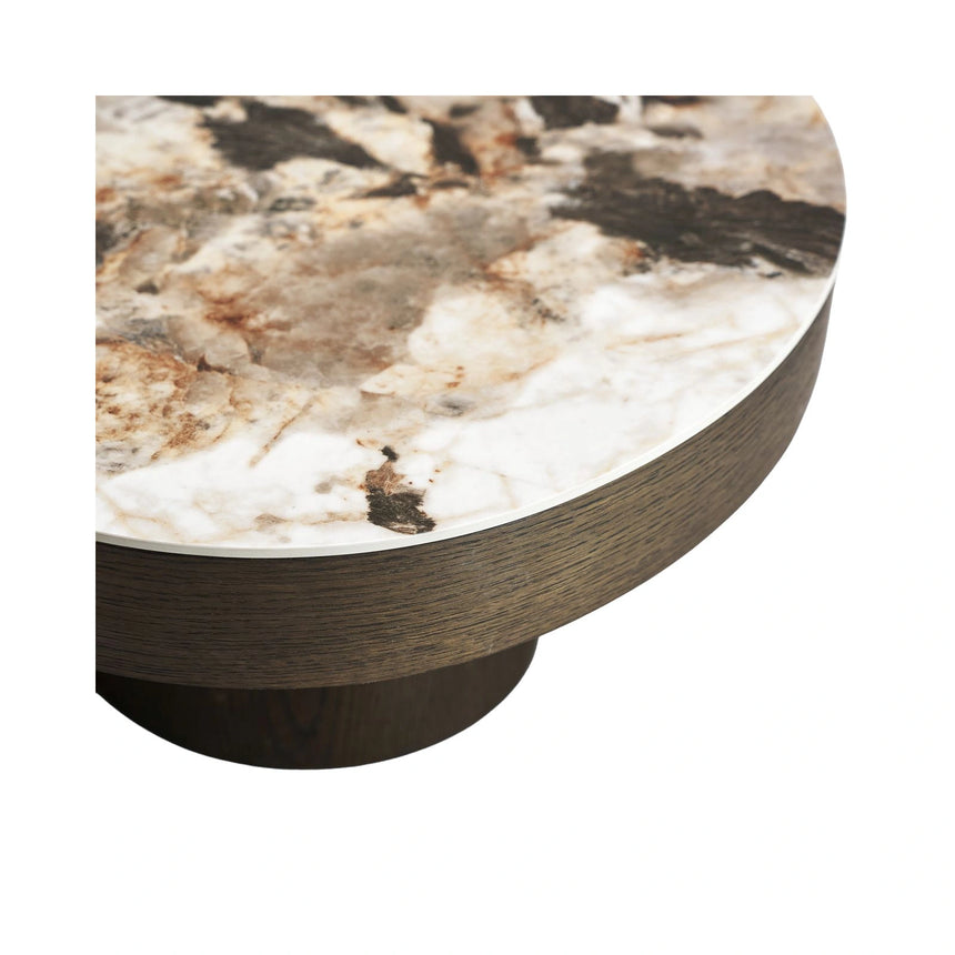 Couchtisch Langford mit Eichenfurnier und Keramik in braun, 140x100x32 cm von Richmond Interiors – Bild 6