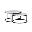 Couchtisch Lexington aus Metall und Carrara-Marmor in weiß als 2er-Set, 92x92x46 cm von Richmond Interiors – Bild 1