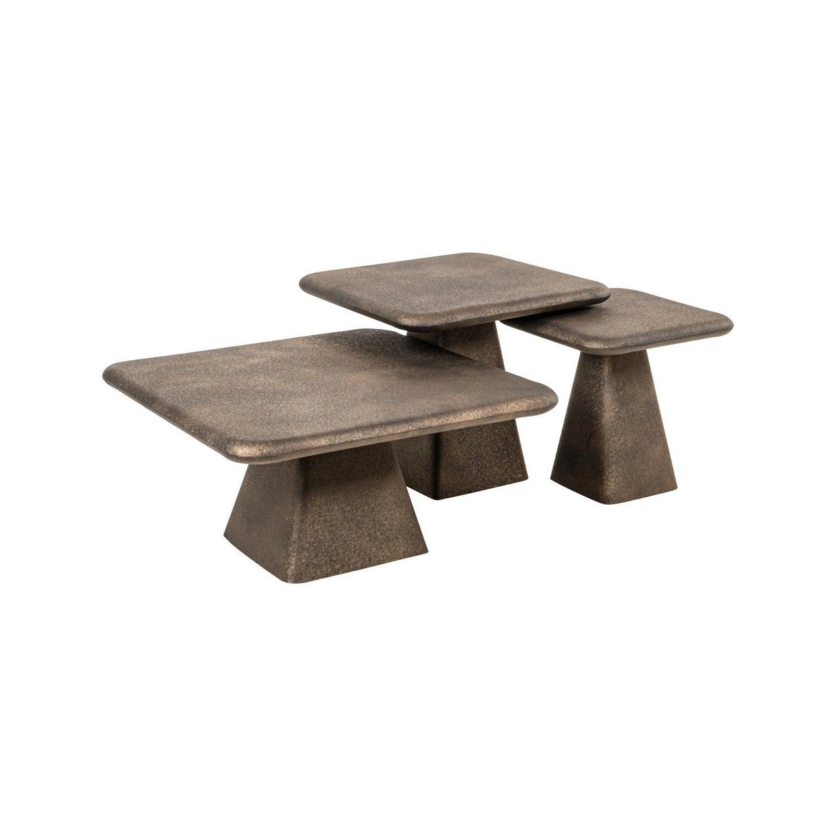 Couchtisch Marlie in brass antik 3er-Set von Richmond Interiors – Produktbild 1