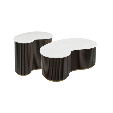 Couchtisch Mayfield aus Morchana-Marmor in weiß/braun, 104x58x37 cm von Richmond Interiors – Produktbild 1