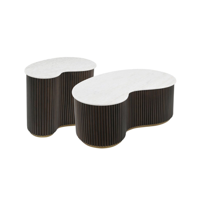 Couchtisch Mayfield aus Morchana-Marmor in weiß/braun, 104x58x37 cm von Richmond Interiors – Produktbild 1