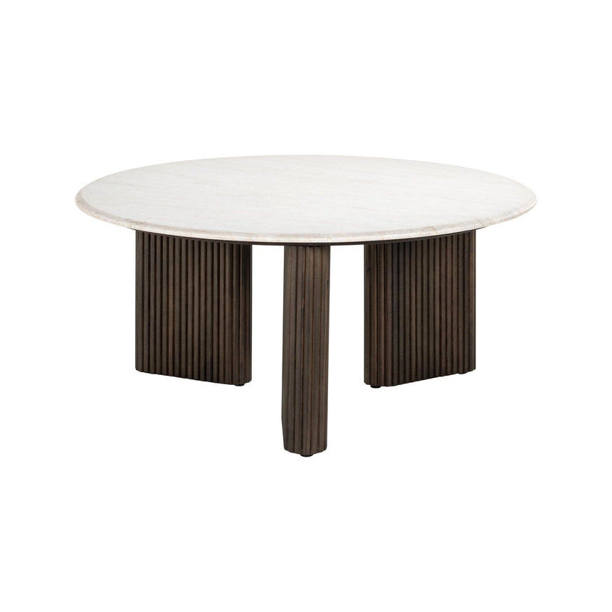 Couchtisch Mayfield aus Morchana-Marmor in weiß/braun, 90x90x42 cm von Richmond Interiors – Produktbild 1
