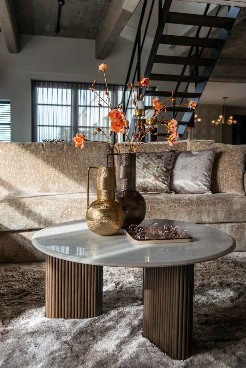 Couchtisch Mayfield aus Morchana-Marmor in weiß/braun, 90x90x42 cm von Richmond Interiors – Produktbild 3