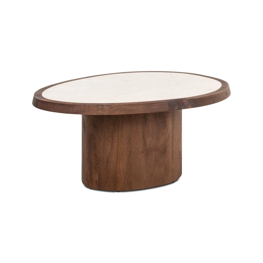 Couchtisch Melrose aus Botticino-Marmor in spicebrown, 90x70x39 cm von Richmond Interiors – Produktbild 1