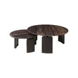 Couchtisch Menton im 2er-Set mit Wonder Katni-Marmor in burgunderrot, 90x90x38 cm von Richmond Interiors – Bild 1