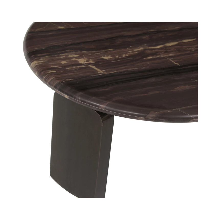 Couchtisch Menton im 2er-Set mit Wonder Katni-Marmor in burgunderrot, 90x90x38 cm von Richmond Interiors – Bild 7