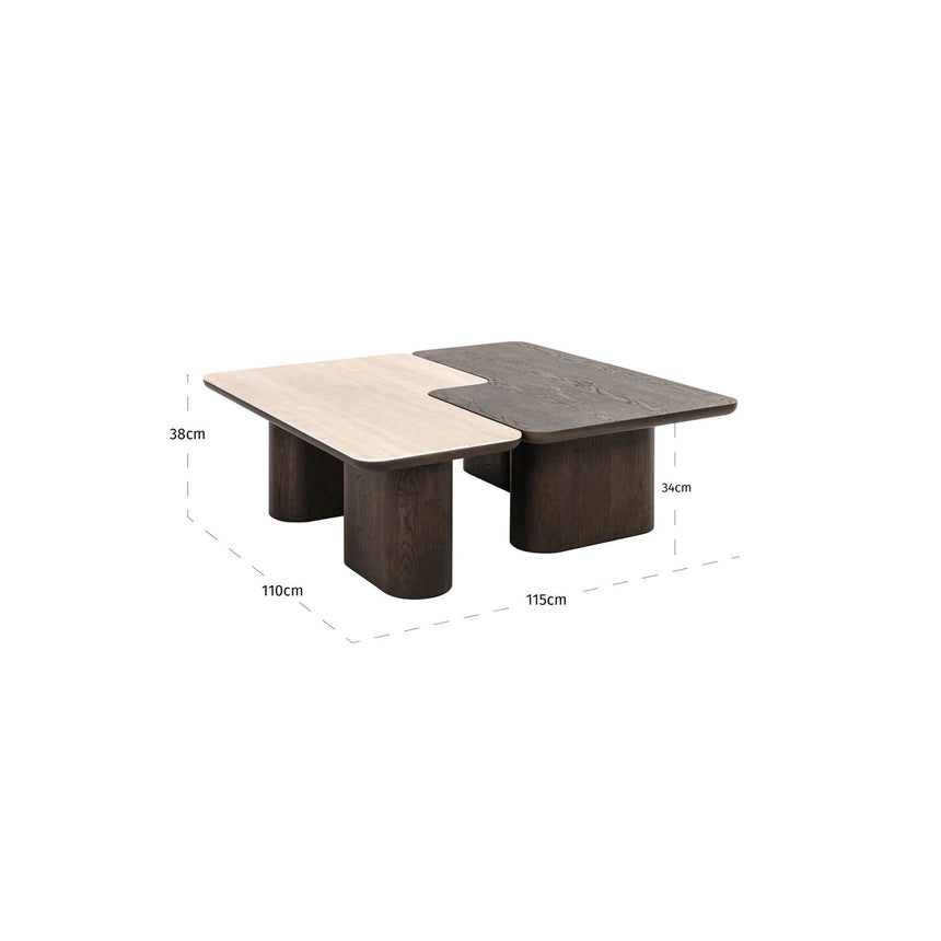 Couchtisch Nando aus Eichenfurnier in braun 2er-Set von Richmond Interiors – Produktbild 8