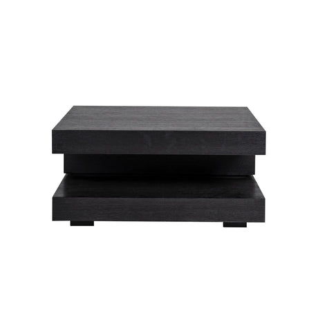 Couchtisch Oakura aus Eichenfurnier in schwarz, 90x90x42 cm von Richmond Interiors – Bild 2