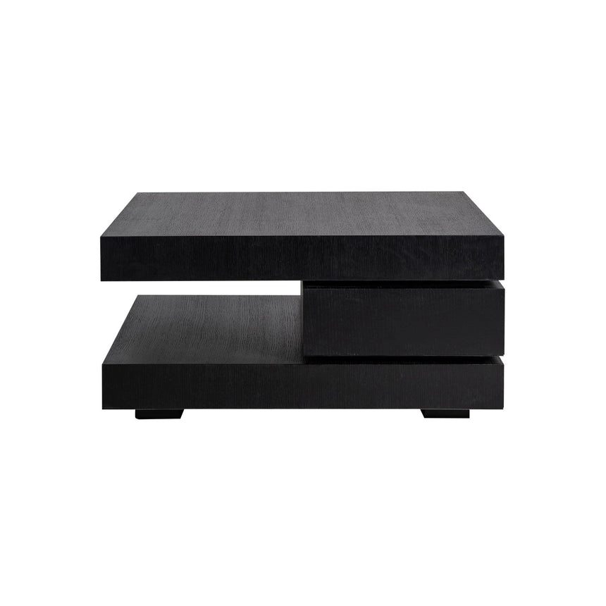 Couchtisch Oakura aus Eichenfurnier in schwarz, 90x90x42 cm von Richmond Interiors – Bild 4
