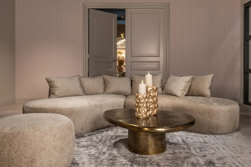 Couchtisch Pulitzer aus Aluminium und Messing in brushed gold, 106x82x35 cm von Richmond Interiors – Bild 7