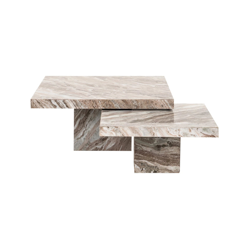 Couchtisch Rashford aus Toronto-Marmor in Blush beige 2er-Set von Richmond Interiors – Produktbild 3
