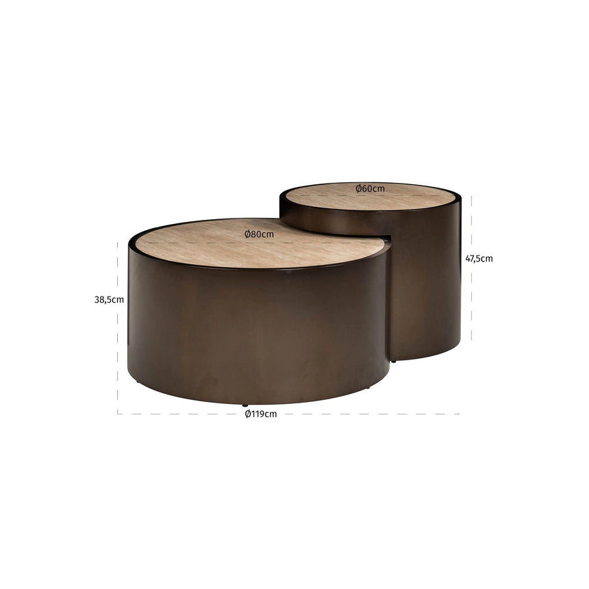 Couchtisch Ronson in beige 2er-Set von Richmond Interiors – Produktbild 5