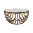 Couchtisch Volante mit Glas in gold, 84x84x43 cm von Richmond Interiors – Produktbild 1